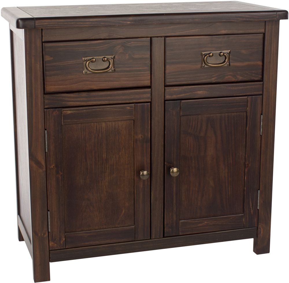 Product photograph of Bowke Dark Wood 2 Door 2 Drawer Sideboard from Choice Furniture Superstore.